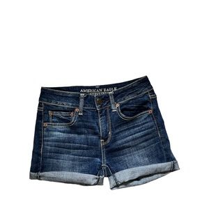 American eagle dark wash jean shorts